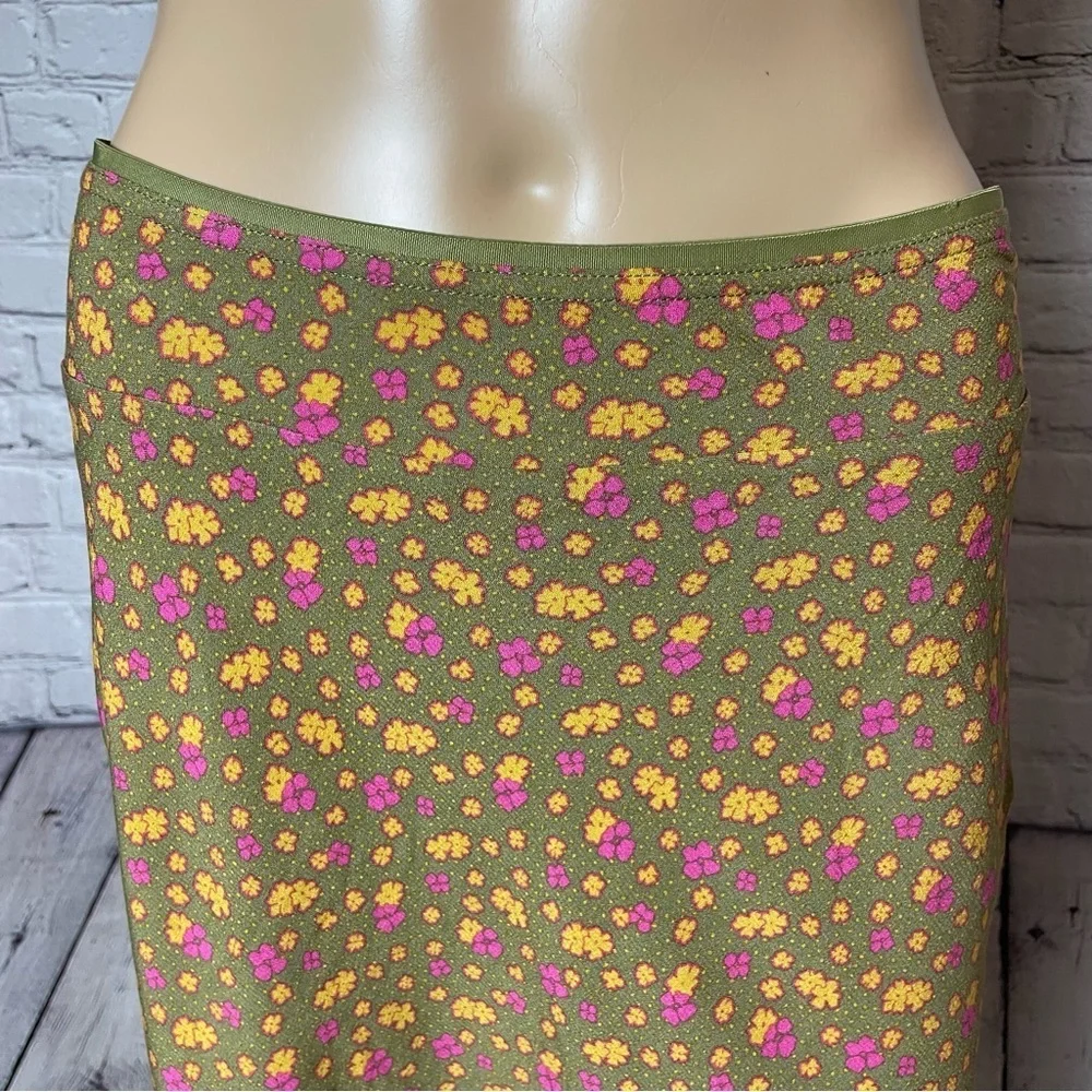 New Free People IRL Mini Green Floral Skirt Size 0